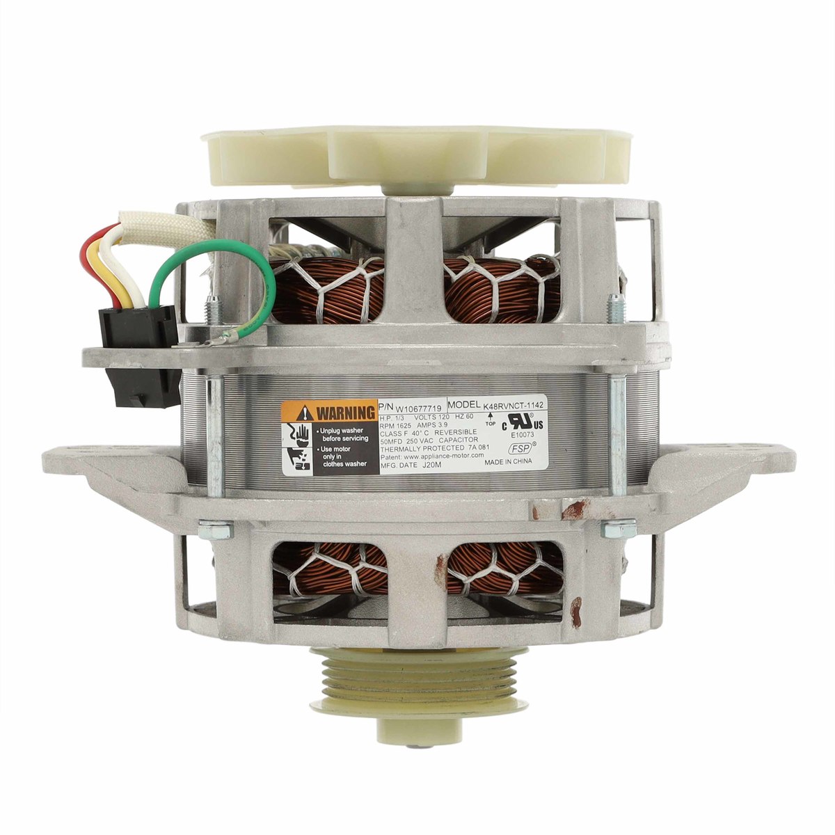 W10832724 - Genuine OEM Whirlpool Top Load Washer Drive Motor With Pulley, 1/3hp